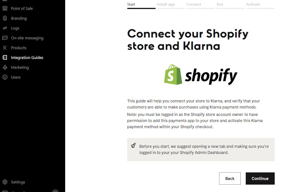 Klarna Docs Installing the new Klarna payments integration for Shopify