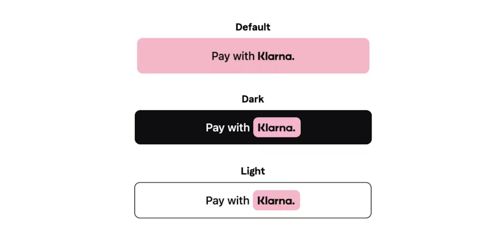 The default, dark, and light color themes available for the Express Checkout button customization.