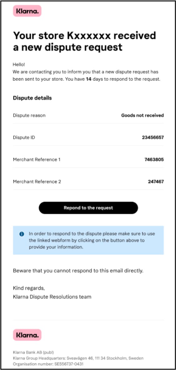 Dispute Email