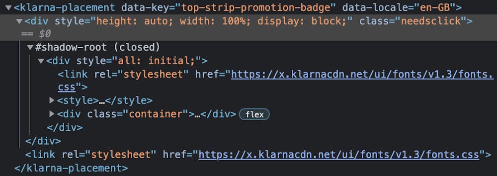 On-site messaging code in HTML.