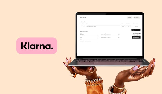 An image of a laptop showing Point of Sale menu inside Klarna's Merchant portal.