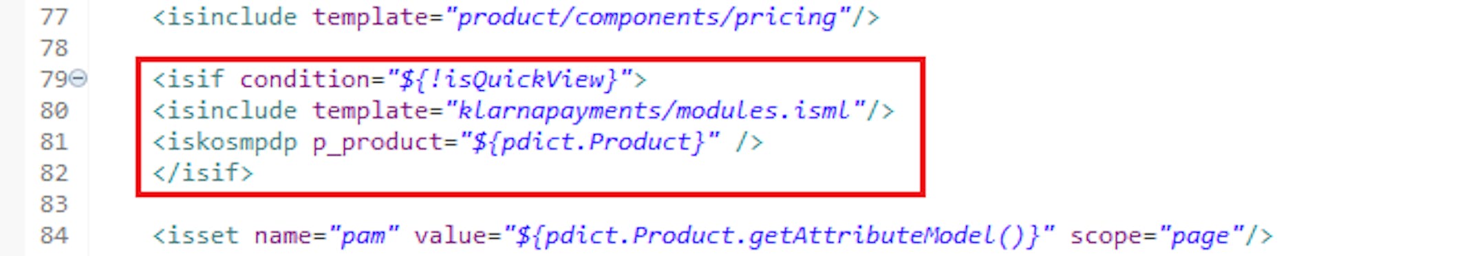 SFCC - Modifications in producttopcontent.isml