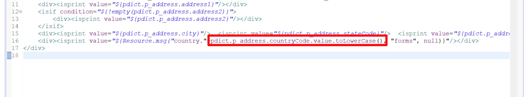 Modifications in minicheckout_address.isml