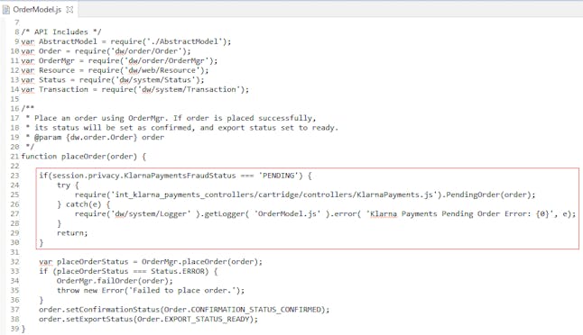 Modifications in OrderModel.js