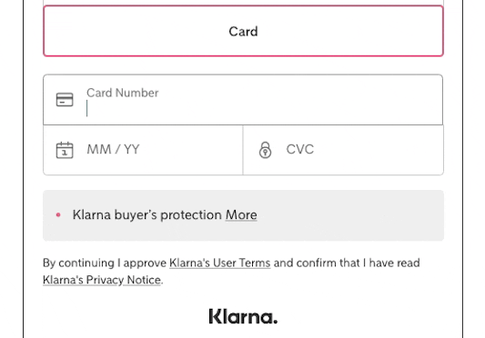 Card payment UI flow