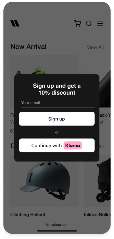 Sign in with Klarna