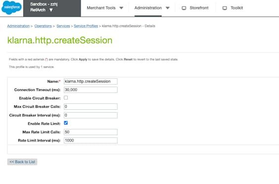 SFCC - Example of create session rate limit profile