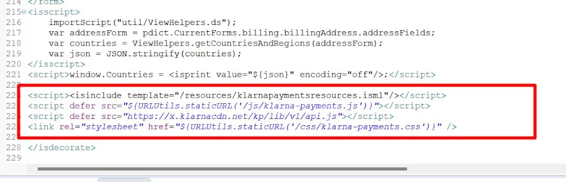 SFCC - billing isml