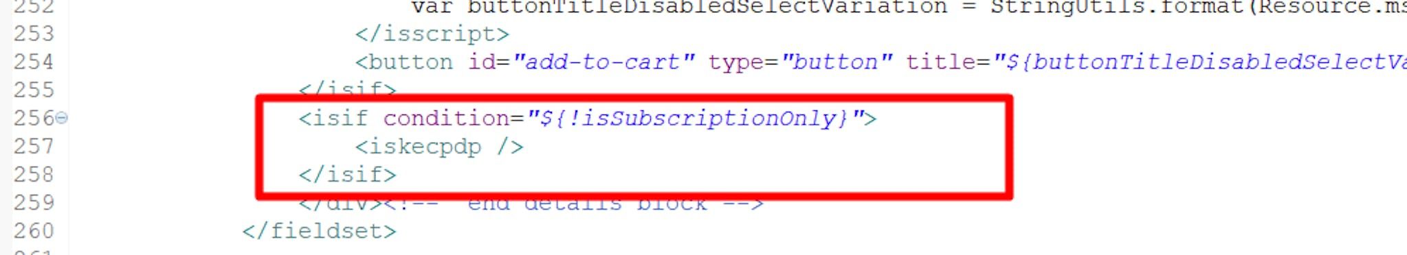 Modifications in poductcontent.isml (cont.)