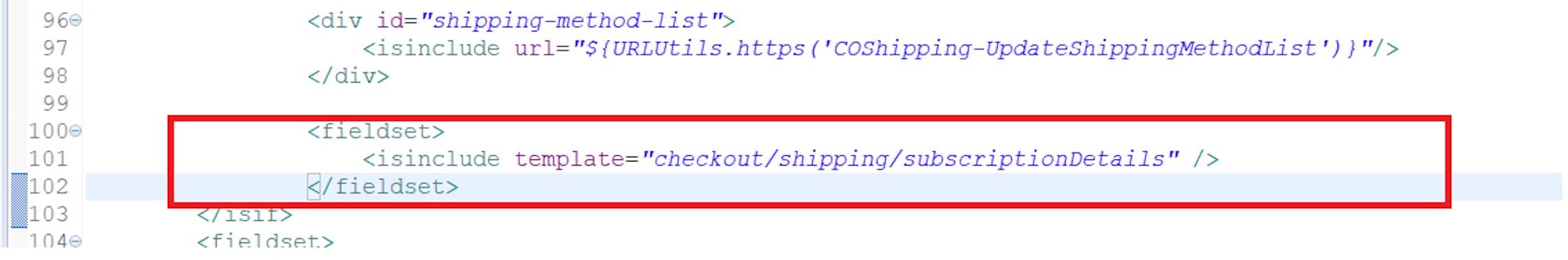 Modifications in singleshipping.isml