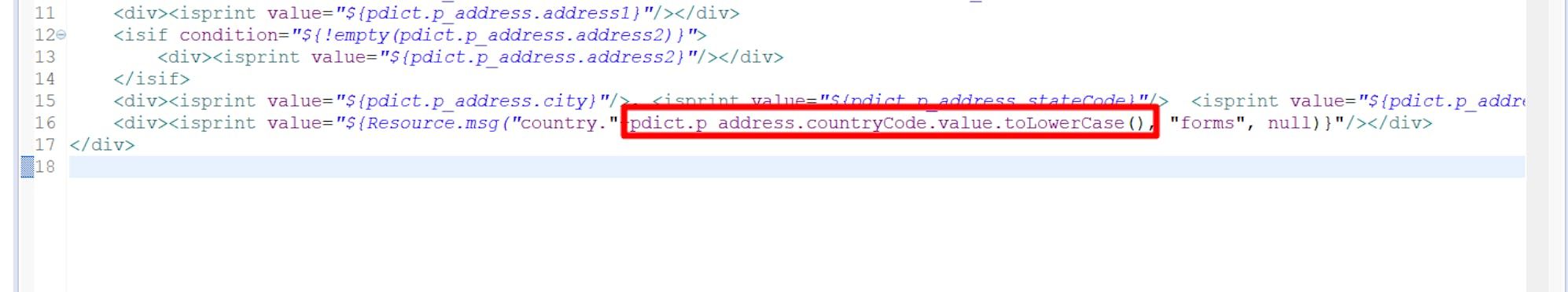 Modifications in minicheckout_address.isml