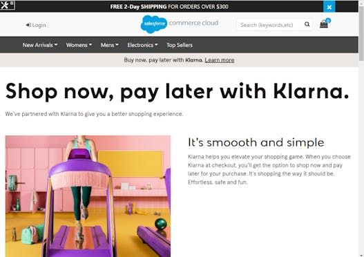 On-Site Messaging on header & dedicated Klarna info page